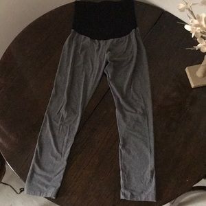 Charcoal grey maternity yoga pants.